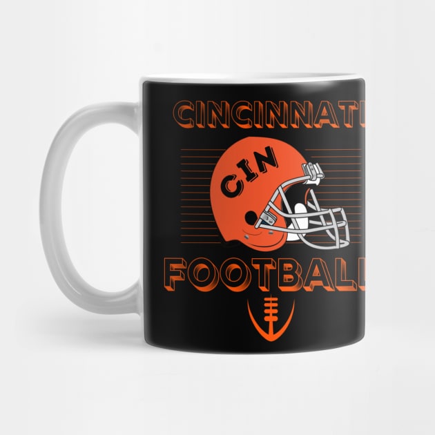 Cincinnati Football Vintage Style by Borcelle Vintage Apparel 